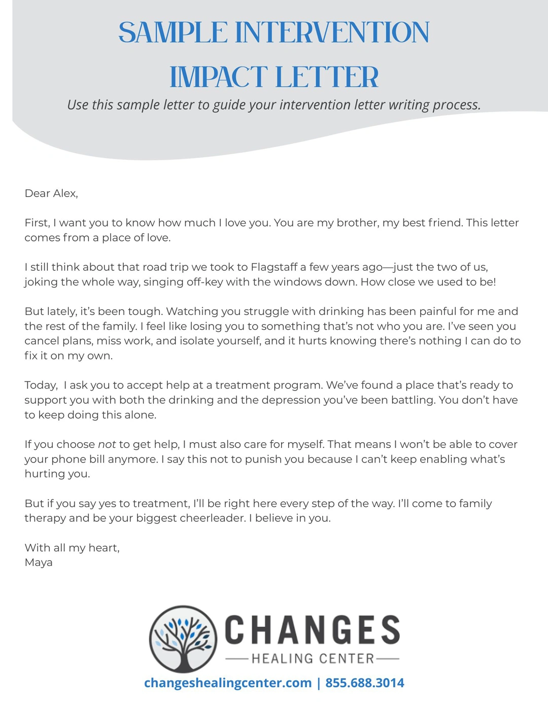 Sample Intervention Impact Statements - Changes Healing Center