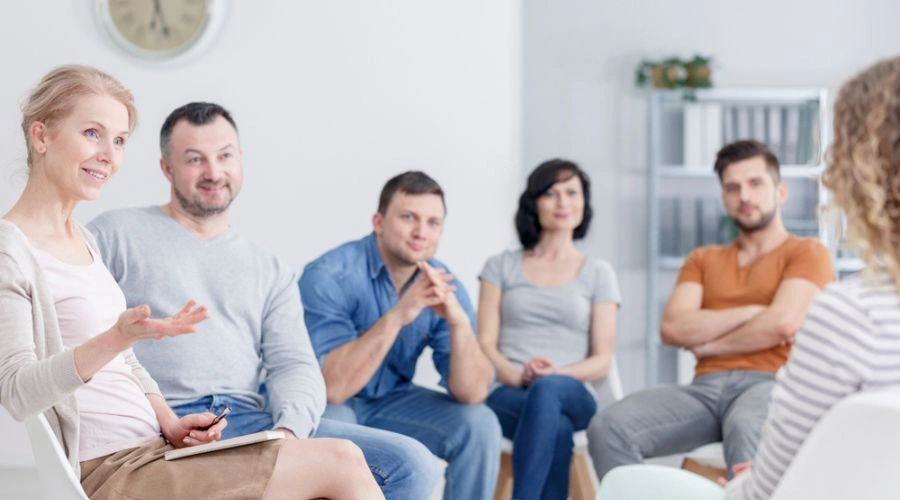 Group meeting showing working recovery in real life