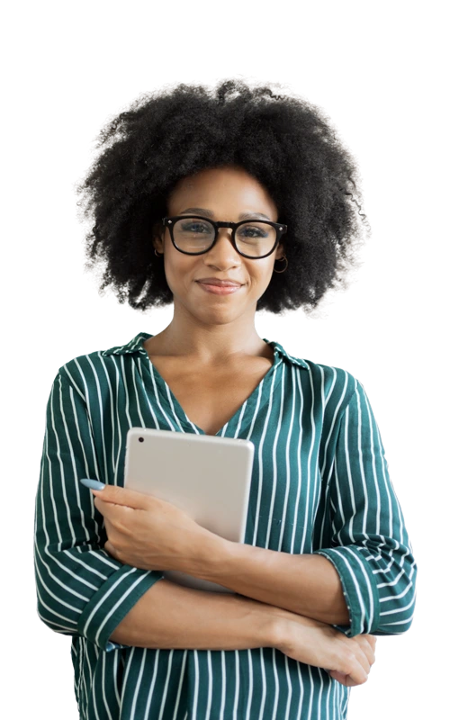 residential-treatment-arizona-care-team-tablet-changes-healing-center Smiling care-team member holding a tablet at an Arizona residential treatment center.